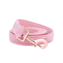 Load image into Gallery viewer, The Buffy: Light Pink Velvet Harness &amp; Leash Set
